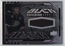 2023-24 SPx UD Black Obsidian Rookie Jerseys Leo Carlsson #ORJ-LC card