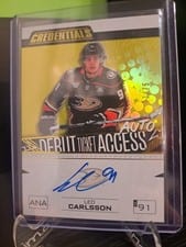 2023-24 Upper Deck Credentials Debut Ticket Access Autograph Leo Carlsson #DTAA-CA card