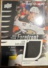 2023-24 Upper Deck Premier On the Forefront Rookies Jersey Leo Carlsson #OFR-LC card