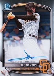 2025 Bowman Chrome Prospects Autographs Leo De Vries #CPA-LD card