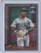 2025 Topps Pro Debut Chrome Autographs Leo De Vries #PDC-17 card