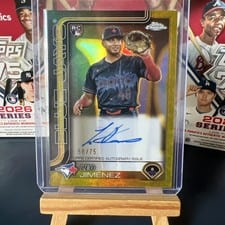 Leo Jiménez 2025 Topps Gilded Collection Chrome Gold Autographs card
