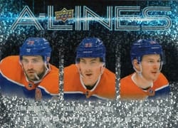 2024-25 Upper Deck A-Lines Leon Draisaitl / Ryan Nugent-Hopkins / Zach Hyman #AL-12 card