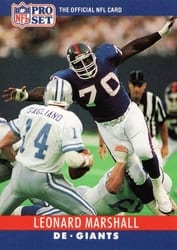 1990 Pro Set Base Set Leonard Marshall #227 card