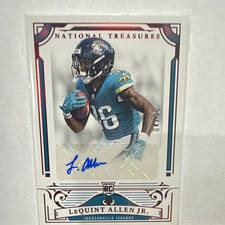2025 Panini National Treasures Rookie Signatures LeQuint Allen Jr. #140 card