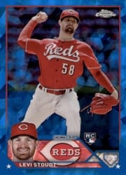 2023 Topps Chrome Update Sapphire Edition Base Set Levi Stoudt #USCS174 card