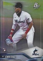 2021 Bowman Platinum Base Set Lewin Diaz #1 card