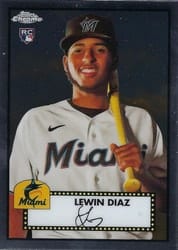 2021 Topps Chrome Platinum Anniversary Base Set Lewin Diaz #50 card