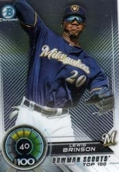2018 Bowman Scouts Top 100 Lewis Brinson #BTP-40 card