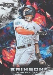 2018 Topps Fire Base Set Lewis Brinson #92 card