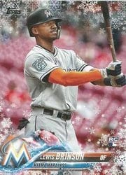 2018 Topps Holiday Base Set Lewis Brinson #HMW108 card