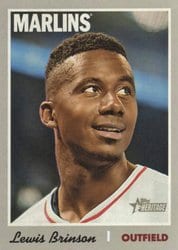 2019 Topps Heritage Base Set Lewis Brinson #261 card