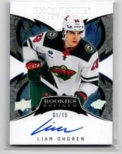2024-25 Upper Deck Ice Exquisite Collection Rookies Refined Signatures Liam Ohgren #ERRS-4 card
