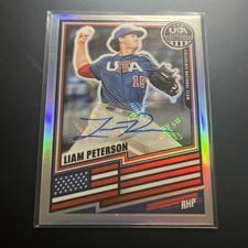 2026 Panini Stars & Stripes Prizm Signatures Prizms Liam Peterson #38 card