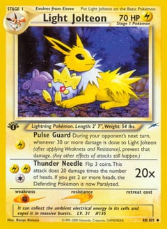 Neo Destiny Light Jolteon #48 card