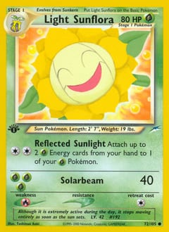 Neo Destiny Light Sunflora #72 card