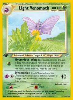Neo Destiny Light Venomoth #53 card