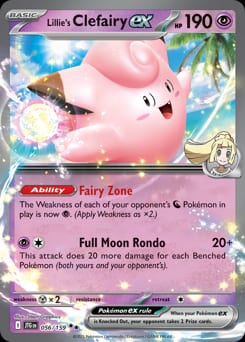 Journey Together Lillie's Clefairy ex #56 card