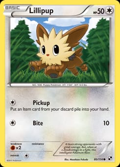 Black & White Lillipup #80 card