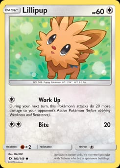 2017 Sun & Moon Lillipup #103 card