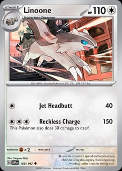 Obsidian Flames Linoone #168 card