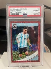 2018 Panini Donruss Lionel Messi Optic Red Velocity #88 card