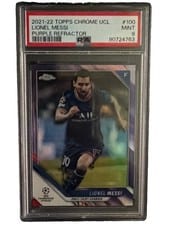 2021 Topps Chrome UEFA Champions League Lionel Messi #100 card