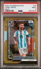 2022 Panini Donruss Lionel Messi Gold #10 card