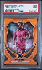 2025 Panini Prizm FIFA Club World Cup Lionel Messi Orange Glitter #200 card