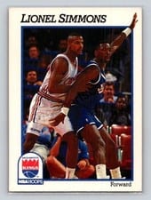 1991-92 Hoops Base Set Lionel Simmons #185 card