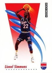 1991-92 SkyBox Base Set Lionel Simmons #250 card
