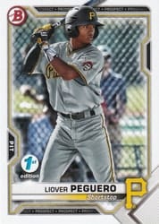 2021 Bowman 1st Edition Base Set Liover Peguero #BP-52 card