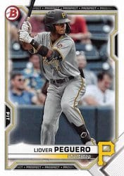 2021 Bowman Draft Base Set Liover Peguero #BD-185 card