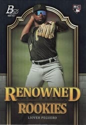 2023 Bowman Platinum Renowned Rookies Liover Peguero #RR-14 card