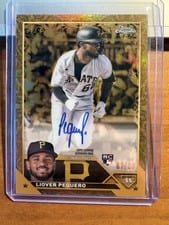 2023 Topps Gilded Collection Gold Etch Autographs Liover Peguero #CGA-LP card