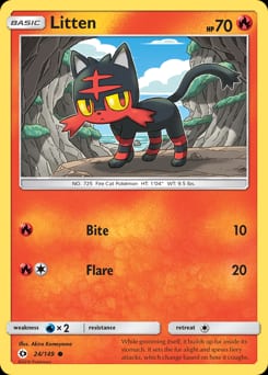 2017 Sun & Moon Litten #24 card