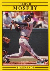 1991 Fleer Base Set Lloyd Moseby #344 card