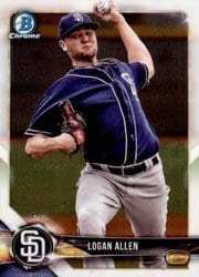 2018 Bowman Chrome Prospects Logan Allen #BCP99 card