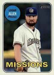 2018 Topps Heritage Minor League Base Set Logan Allen #147 card