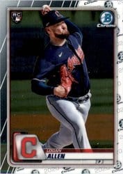 2020 Bowman Chrome Base Set Logan Allen #15 card