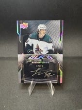 2023-24 SPx UD Black Lustrous Rookie Signatures Logan Cooley #LRA-LC card