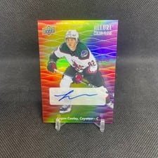 2023-24 Upper Deck Allure Color Flow Full Rainbow Auto Logan Cooley #CFA-LC card