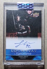 2023-24 Upper Deck Clear Cut Canvas Signatures Logan Cooley #CS-CO card