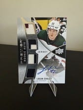 2023-24 Upper Deck Premier 2023 Premier Rookie Autograph Jersey Logan Cooley #PRA-LC card