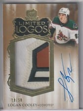 2023-24 Upper Deck The Cup Limited Logos - Autograph Patch Logan Cooley #LL-CO card