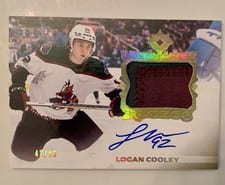 2023-24 Upper Deck Ultimate Collection Ultimate Access Autograph Patch Logan Cooley #UA-LC card