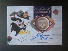 2023-24 Upper Deck Ultimate Collection Ultimate Emblems Autograph - Rookies Logan Cooley #UE-CO card