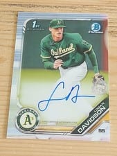 2019 Bowman Draft Chrome Picks Autograph Logan Davidson #CDA-LD card