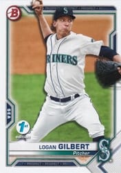 2021 Bowman 1st Edition Base Set Logan Gilbert #BP-58 card