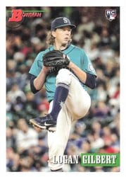 2021 Bowman Heritage Base Set Logan Gilbert #8 card